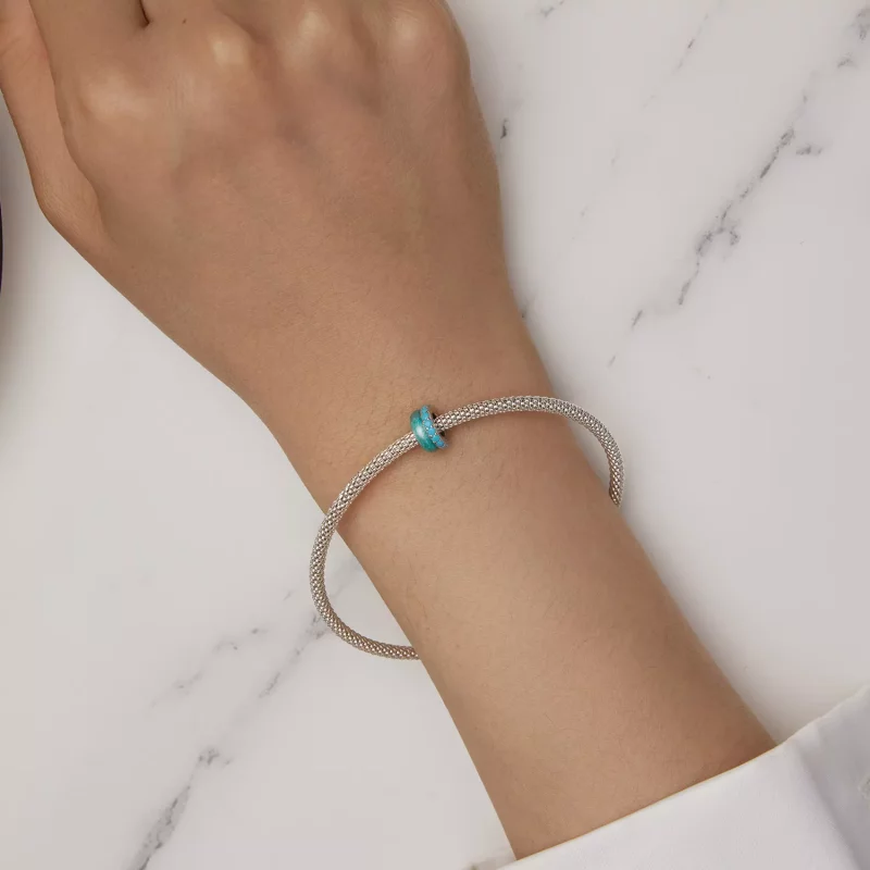 (afbeelding voor) Pandora-stijl Blauwe Dubbele Laag Siliconen Spacer - BSC883-TQ - Bekijken 6