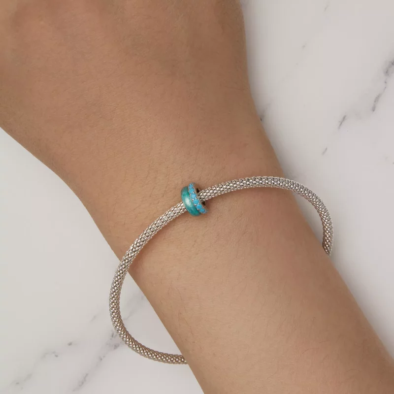 (afbeelding voor) Pandora-stijl Blauwe Dubbele Laag Siliconen Spacer - BSC883-TQ - Bekijken 7