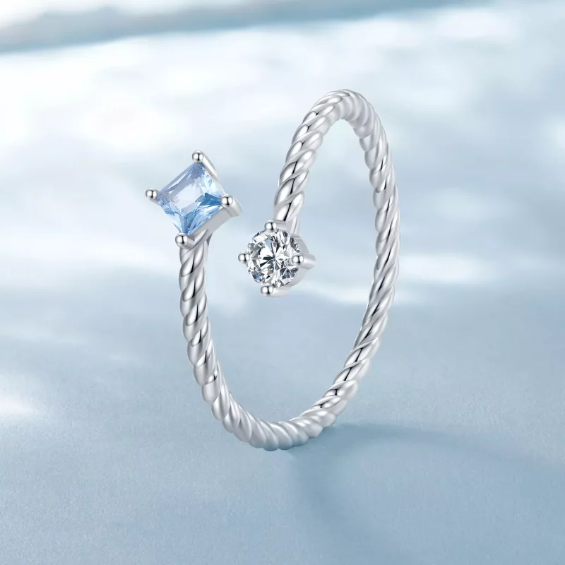 (afbeelding voor) Pandora-stijl Blauwe Twist Ring - SCR923 - Bekijken 2