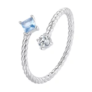 (afbeelding voor) Pandora-stijl Blauwe Twist Ring - SCR923