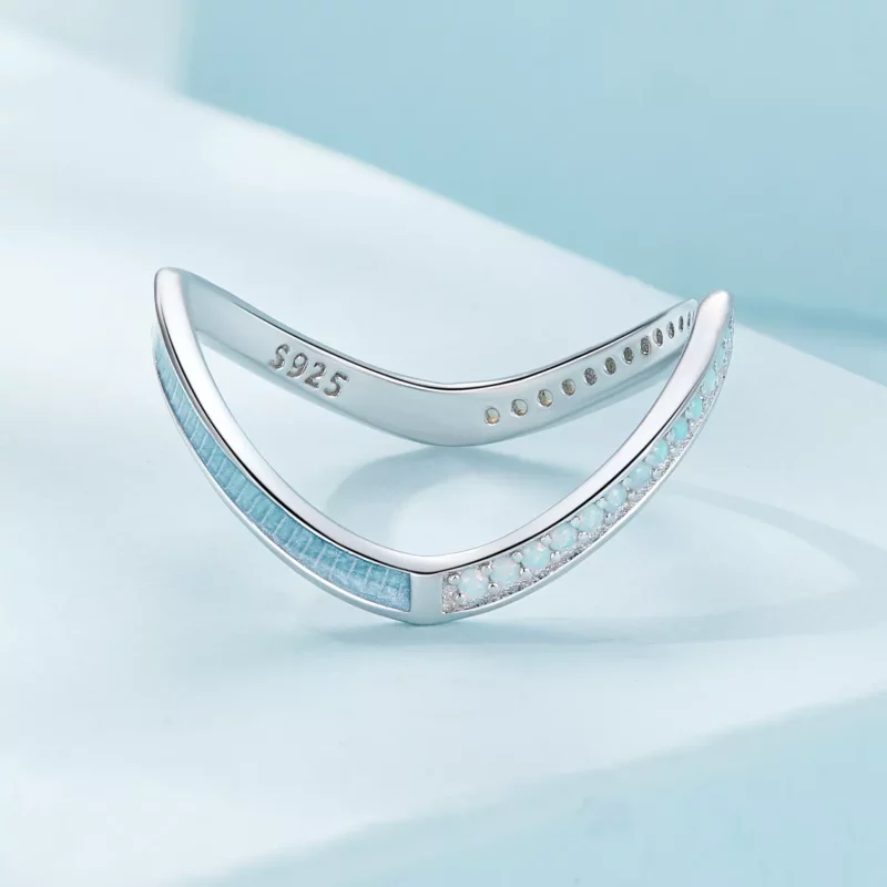 (afbeelding voor) Pandora Stijl Blauwe Wensbeen Ring - SCR945-LB - Bekijken 3