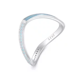 Pandora Stijl Blauwe Wensbeen Ring - SCR945-LB (afbeelding voor) Pandora Stijl Blauwe Wensbeen Ring - SCR945-LB