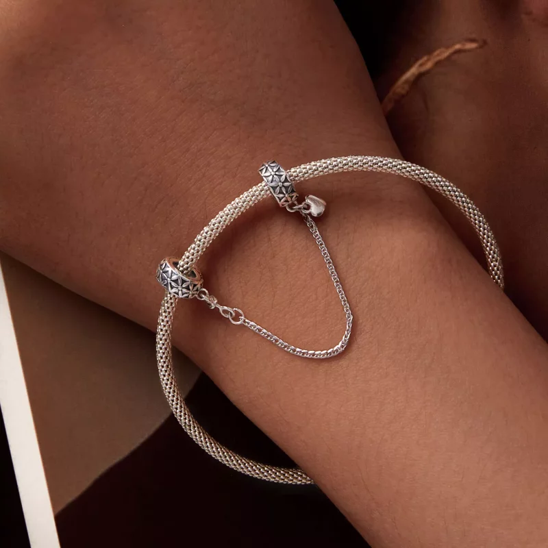 (afbeelding voor) Pandora Stijl Bloem des Levens Siliconen Veilige Ketting - SCC2632 - Bekijken 6