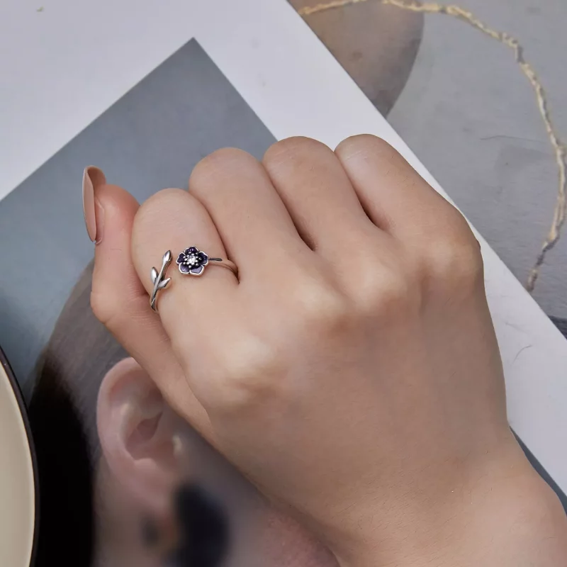 (afbeelding voor) Pandora Stijl Bloem Open Ring - BSR394 - Bekijken 6