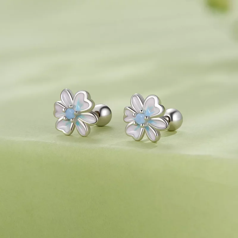 (afbeelding voor) Pandora-stijl Bloem Studs Oorbellen - SCE1572 - Bekijken 2