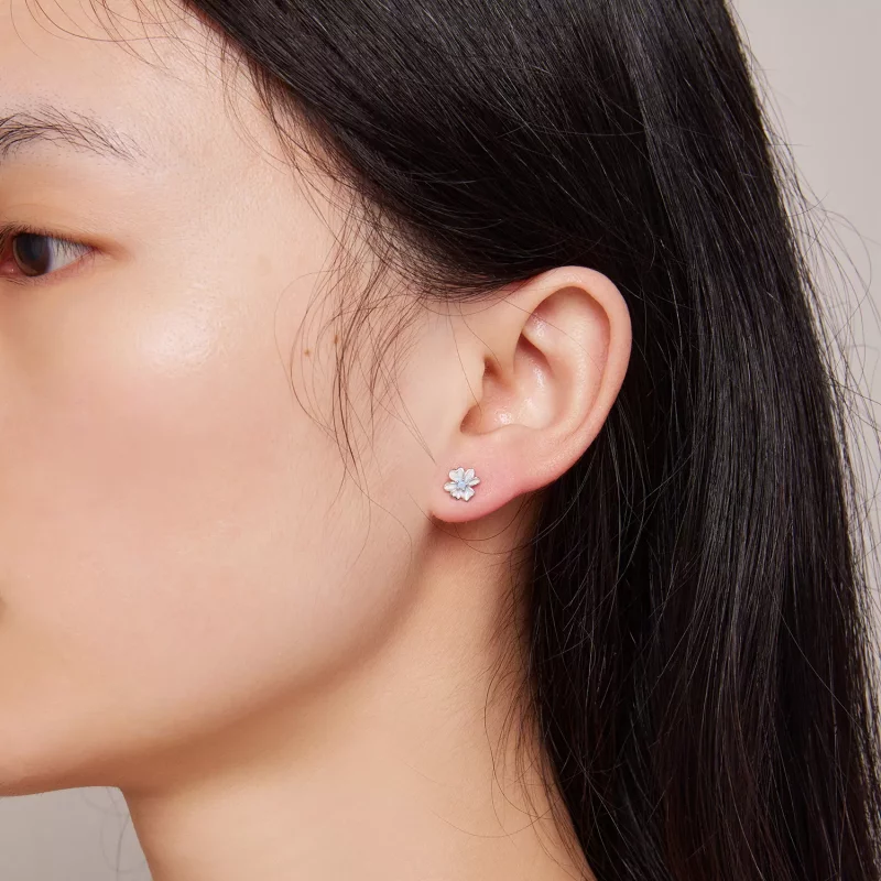 (afbeelding voor) Pandora-stijl Bloem Studs Oorbellen - SCE1572 - Bekijken 7