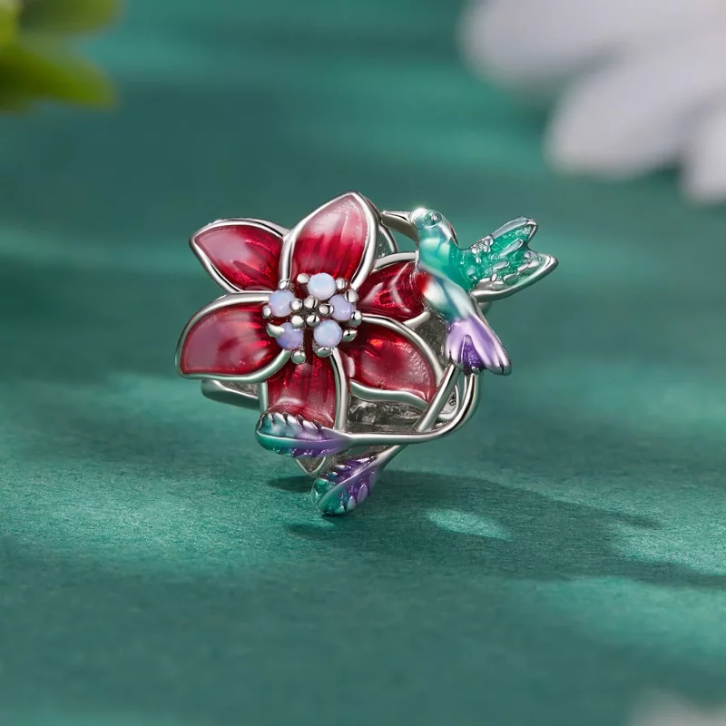 (afbeelding voor) Pandora Stijl Bloemen en Vogels Bedel - BSC787 - Bekijken 2