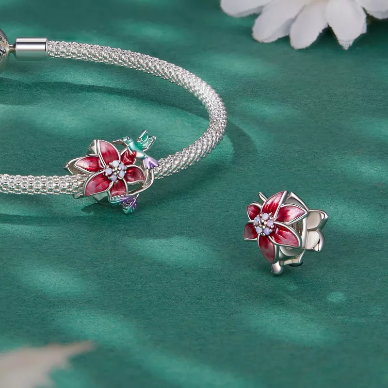 (afbeelding voor) Pandora Stijl Bloemen en Vogels Bedel - BSC787 - Bekijken 4