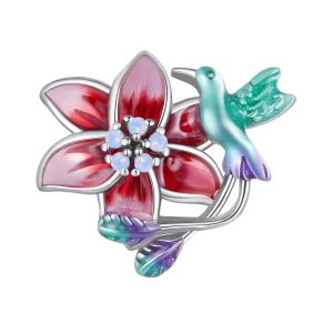Pandora Stijl Bloemen en Vogels Bedel - BSC787 (afbeelding voor) Pandora Stijl Bloemen en Vogels Bedel - BSC787