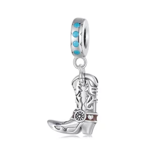 Pandora Stijl Cowboy Leren Laarzen Hanger - SCC2566 (afbeelding voor) Pandora Stijl Cowboy Leren Laarzen Hanger - SCC2566