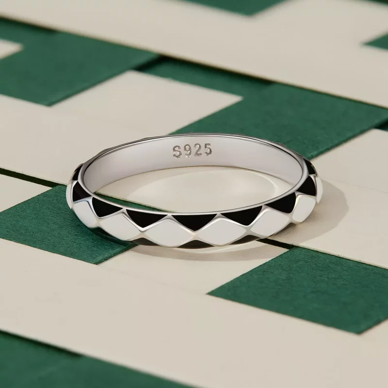 (afbeelding voor) Pandora Stijl Diamantpatroon Ring - SCR943 - Bekijken 3