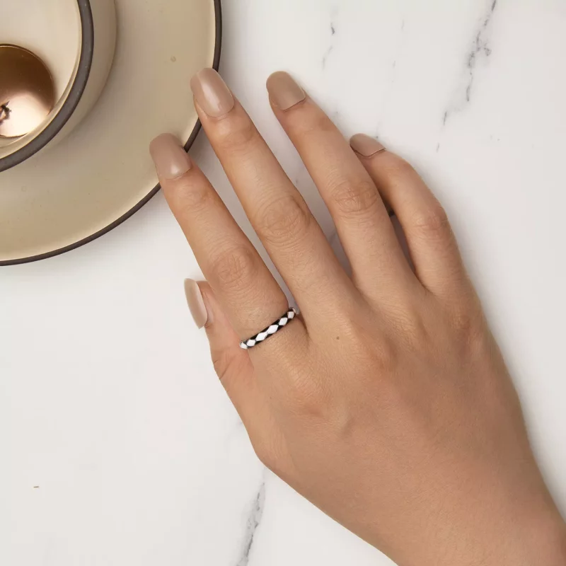 (afbeelding voor) Pandora Stijl Diamantpatroon Ring - SCR943 - Bekijken 5