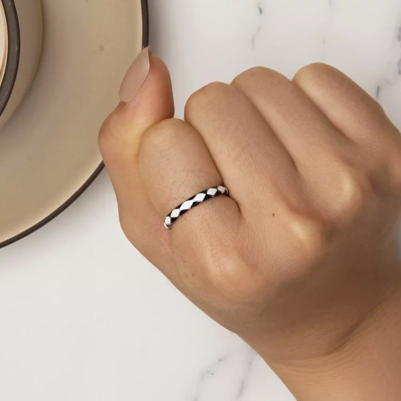 (afbeelding voor) Pandora Stijl Diamantpatroon Ring - SCR943 - Bekijken 6