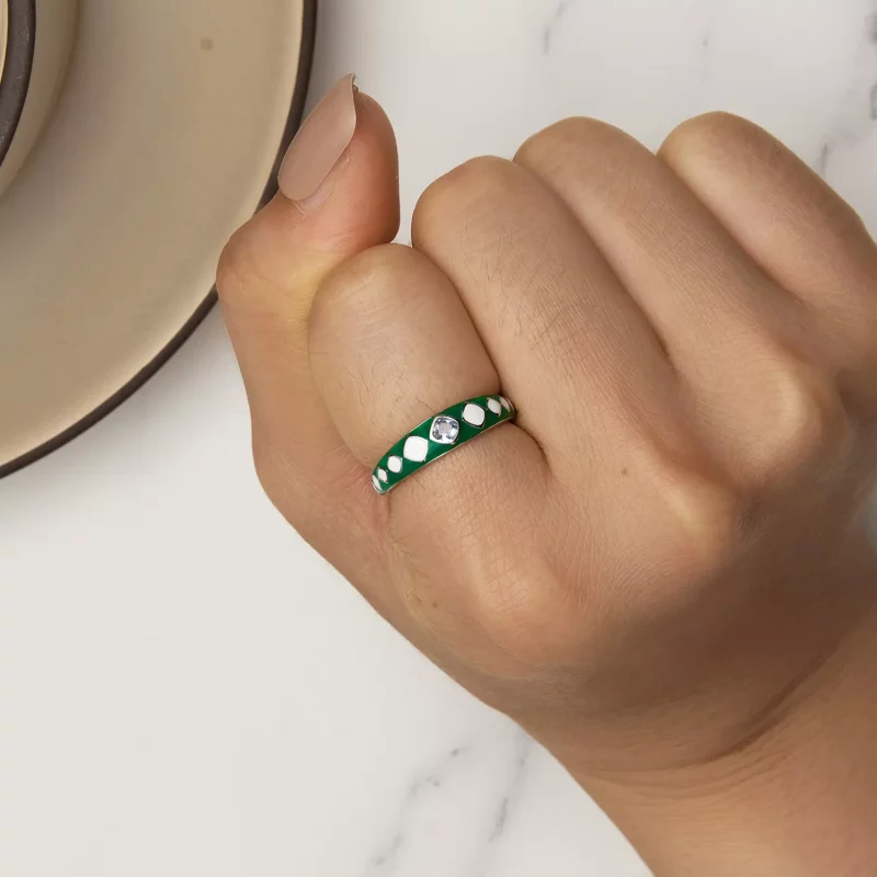 (afbeelding voor) Pandora-stijl diamantpatroonring - SCR942 - Bekijken 5