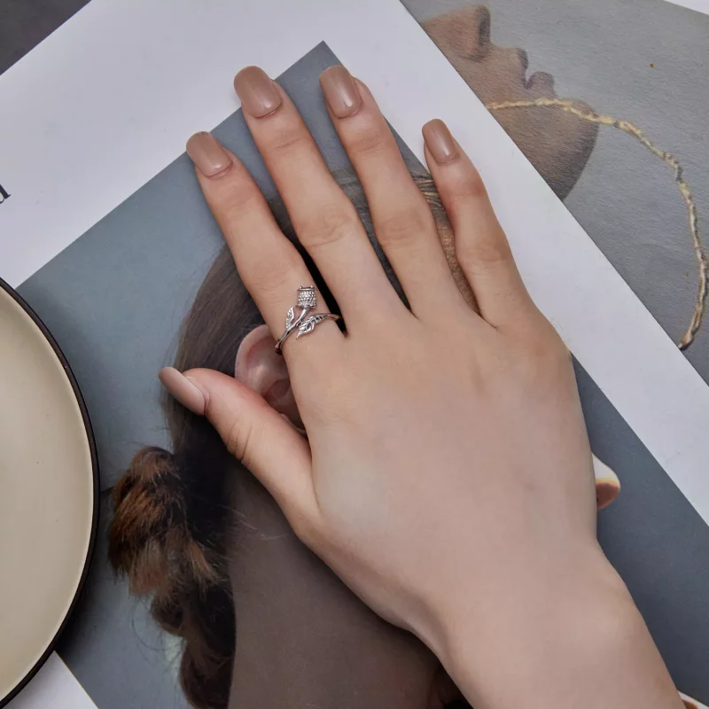 (afbeelding voor) Pandora Stijl Distel Open Ring - BSR397 - Bekijken 5