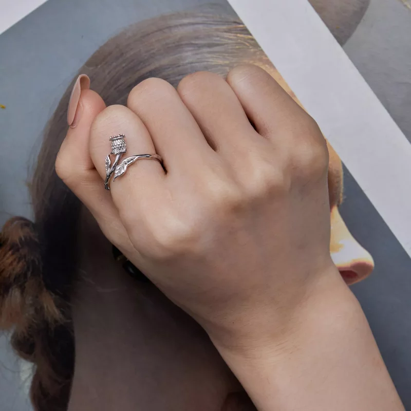 (afbeelding voor) Pandora Stijl Distel Open Ring - BSR397 - Bekijken 7