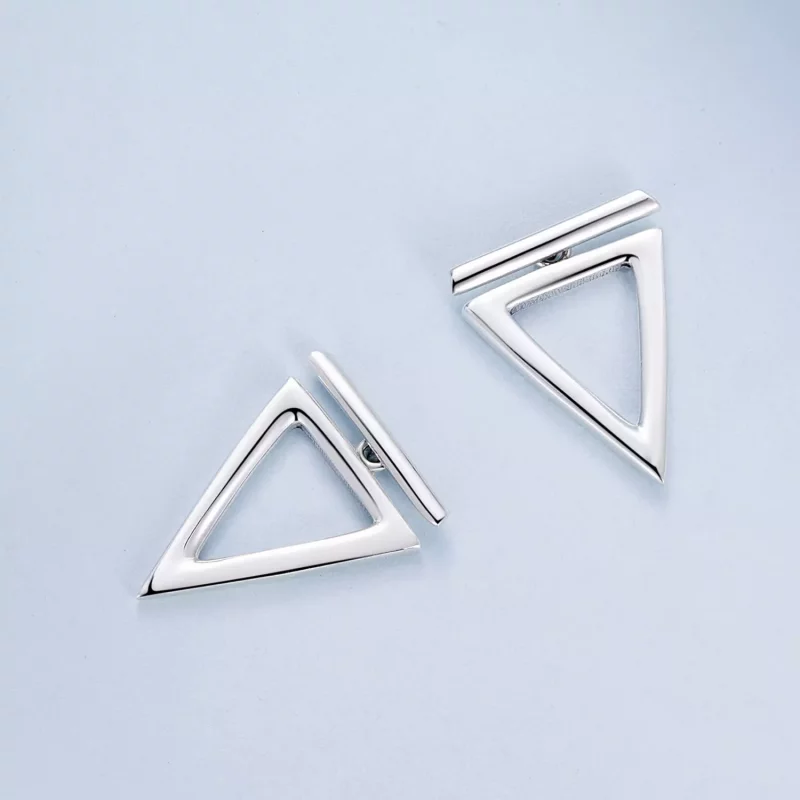 (afbeelding voor) Pandora-stijl driehoekige studs oorbellen - BSE900 - Bekijken 4