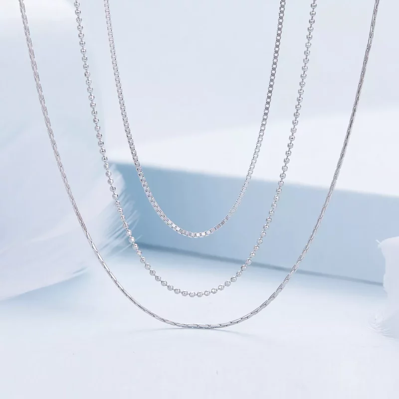 (afbeelding voor) Pandora-stijl Drielaagse Ketting - BSN333 - Bekijken 3