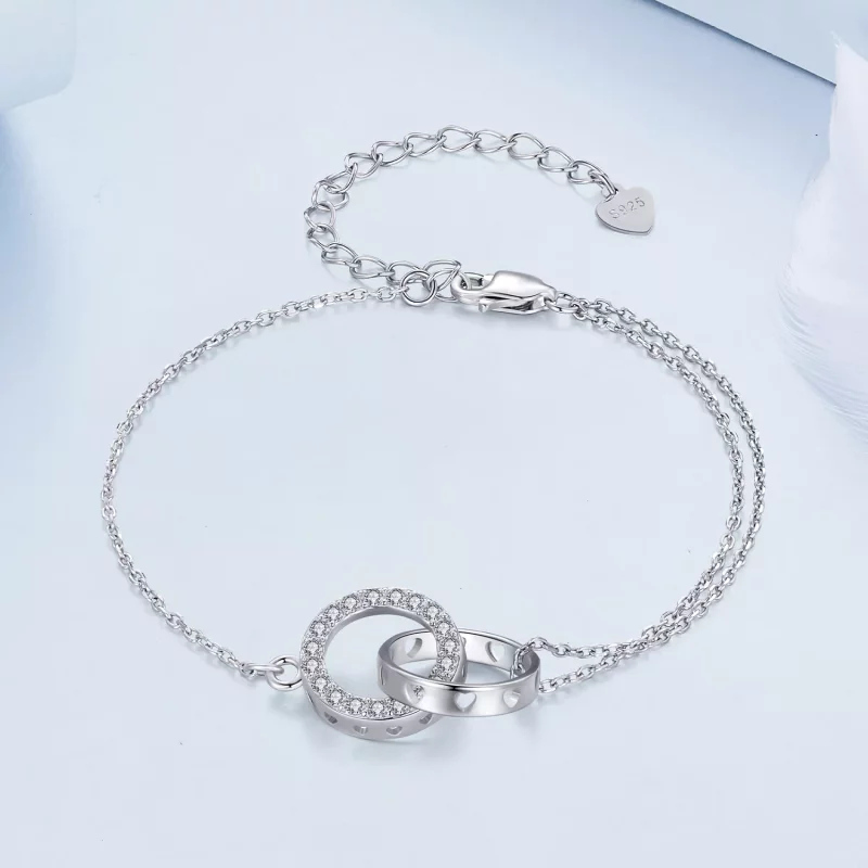 (afbeelding voor) Pandora Stijl Dubbele Ketting Armband - BSB151 - Bekijken 3