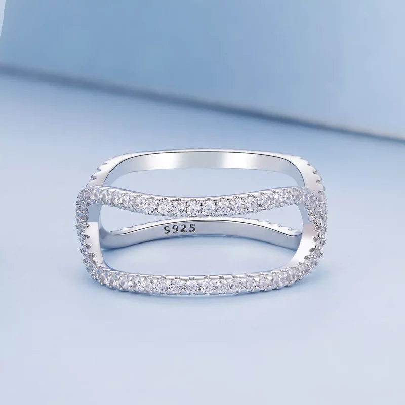 (afbeelding voor) Pandora Stijl Dubbele Laag Ring - BSR386 - Bekijken 3
