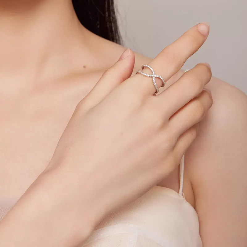 (afbeelding voor) Pandora Stijl Dubbele Laag Ring - BSR386 - Bekijken 4
