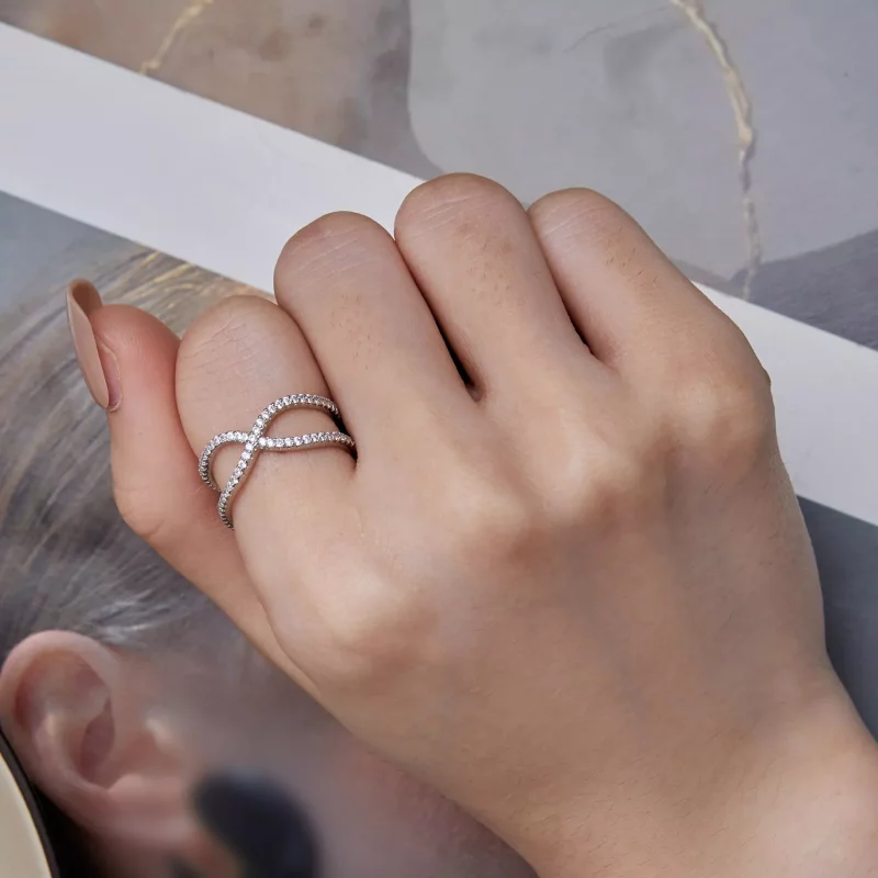 (afbeelding voor) Pandora Stijl Dubbele Laag Ring - BSR386 - Bekijken 6