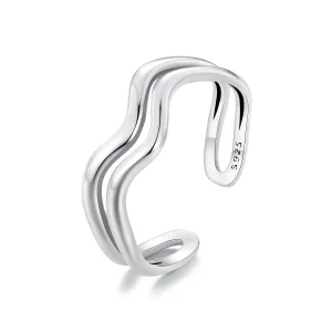 (afbeelding voor) Pandora Stijl Dubbellaagse Golf Ring - SCR968-E