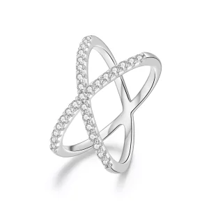(afbeelding voor) Pandora-stijl Dubbellaagse Moissanite Ring (Eén Certificaat) - MSR036