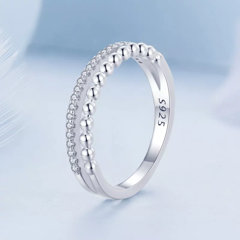 (afbeelding voor) Pandora Stijl Dubbellaagse Ring - BSR463 - Bekijken 2