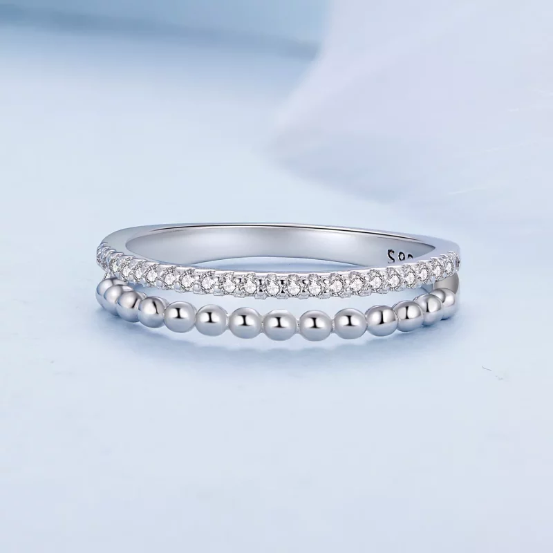 (afbeelding voor) Pandora Stijl Dubbellaagse Ring - BSR463 - Bekijken 3
