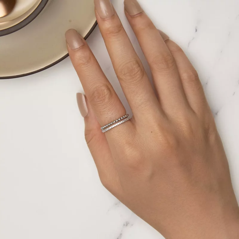 (afbeelding voor) Pandora Stijl Dubbellaagse Ring - BSR463 - Bekijken 5