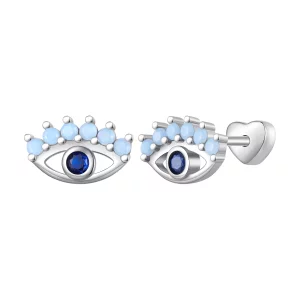 (afbeelding voor) Pandora-stijl Duivelogen Twee-Draag Studs Oorbellen - SCE1581