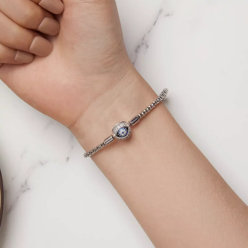 (afbeelding voor) Pandora Stijl Duivelsoog Kleine Bol Ketting Armband - BSB141 - Bekijken 6