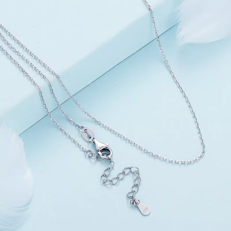 (afbeelding voor) Pandora-stijl eenvoudige zilveren ketting - SCA018 - Bekijken 4