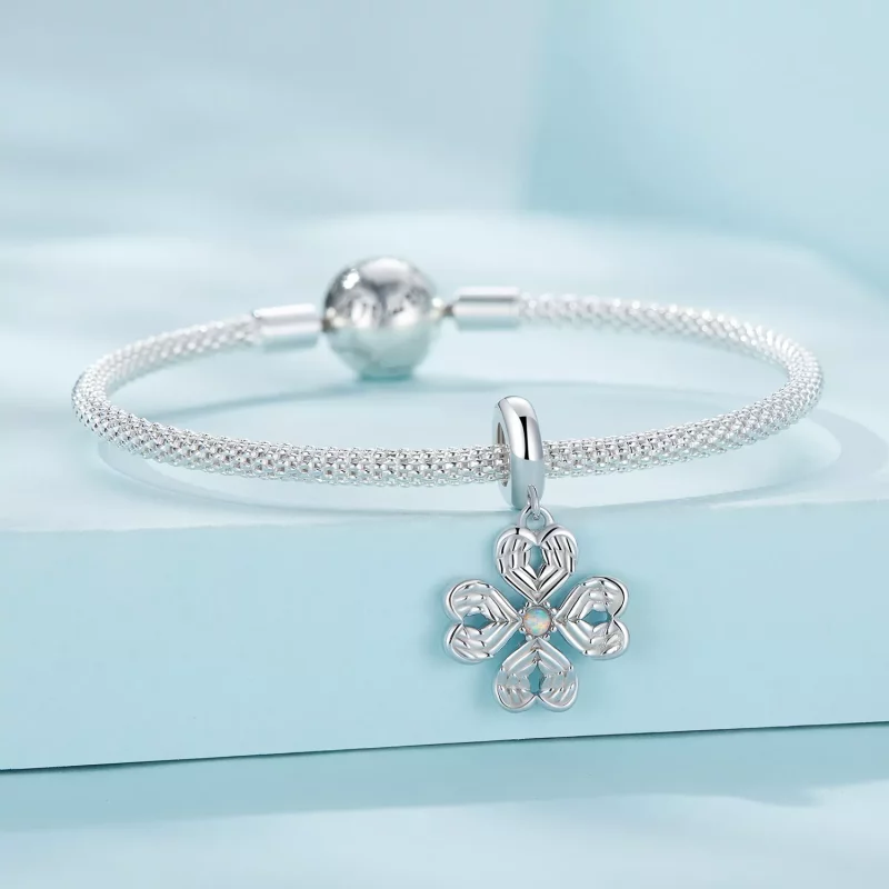 (afbeelding voor) Pandora-stijl Engelenvleugels Geluksklaver Dangle - SCC2484 - Bekijken 3