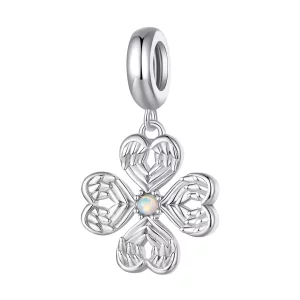 (afbeelding voor) Pandora-stijl Engelenvleugels Geluksklaver Dangle - SCC2484