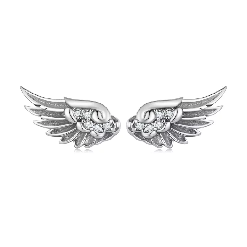 (afbeelding voor) Pandora-stijl engelenvleugels studs oorbellen - SCE1579 - Bekijken 8