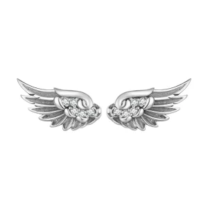 (afbeelding voor) Pandora-stijl engelenvleugels studs oorbellen - SCE1579