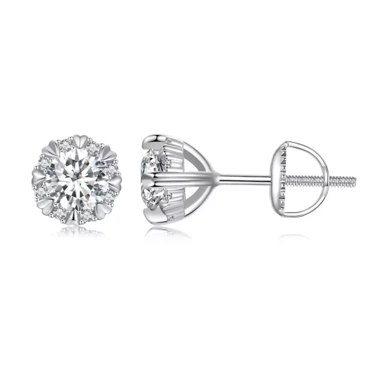 (afbeelding voor) Pandora Stijl Exquise Moissanite Studs Oorbellen (Twee Certificaten) - MSE017