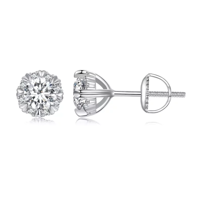 (afbeelding voor) Pandora Stijl Exquise Moissanite Studs Oorbellen (Twee Certificaten) - MSE017
