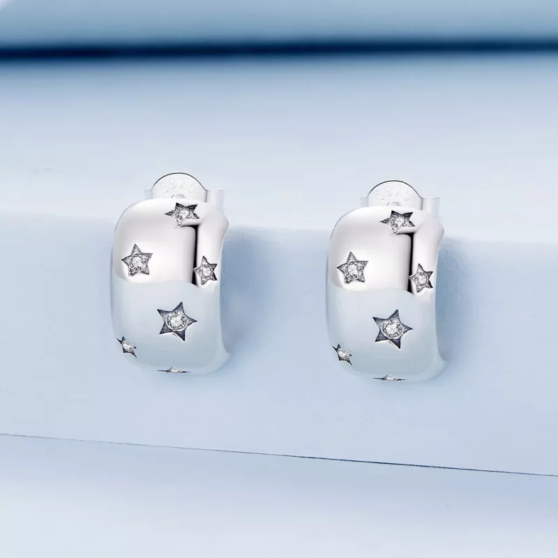 (afbeelding voor) Pandora Stijl Flash Ster Oorknopjes - BSE884 - Bekijken 2