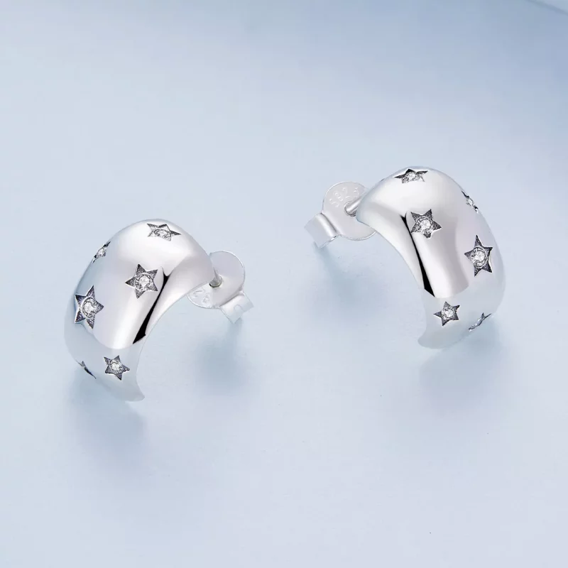 (afbeelding voor) Pandora Stijl Flash Ster Oorknopjes - BSE884 - Bekijken 3