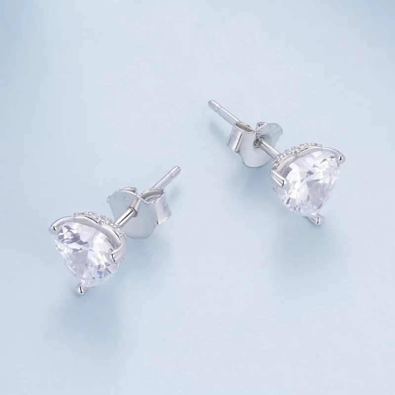 (afbeelding voor) Pandora-stijl Fonkelende Hart Studs Oorbellen - BSE853 - Bekijken 3