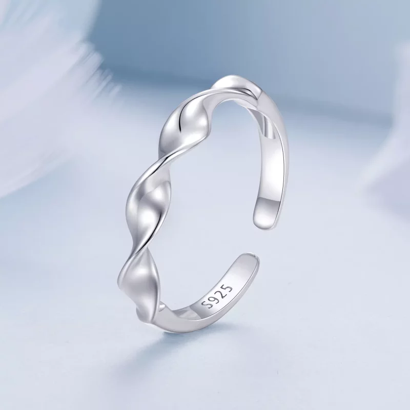 (afbeelding voor) Pandora-stijl gedraaide zilveren ring - BSR468-E - Bekijken 2