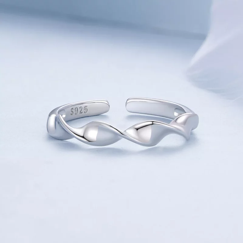 (afbeelding voor) Pandora-stijl gedraaide zilveren ring - BSR468-E - Bekijken 3