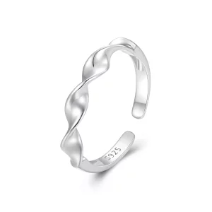 (afbeelding voor) Pandora-stijl gedraaide zilveren ring - BSR468-E