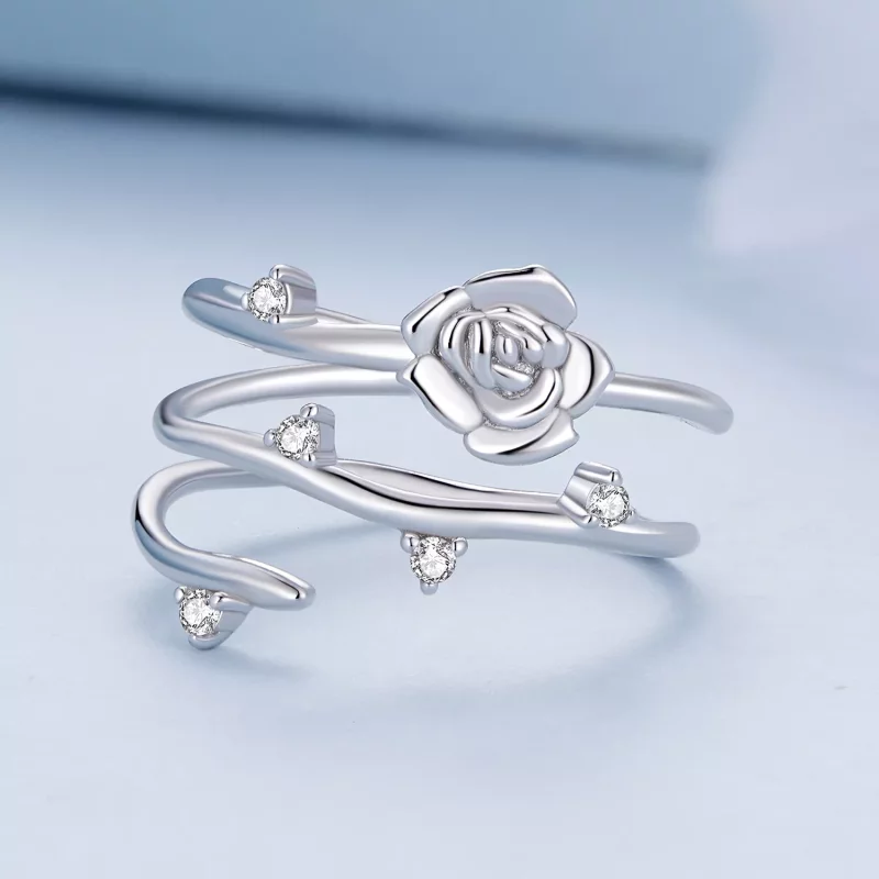 (afbeelding voor) Pandora Stijl Gepersonaliseerde Veelzijdige Rozenrank Ring - BSR404 - Bekijken 3