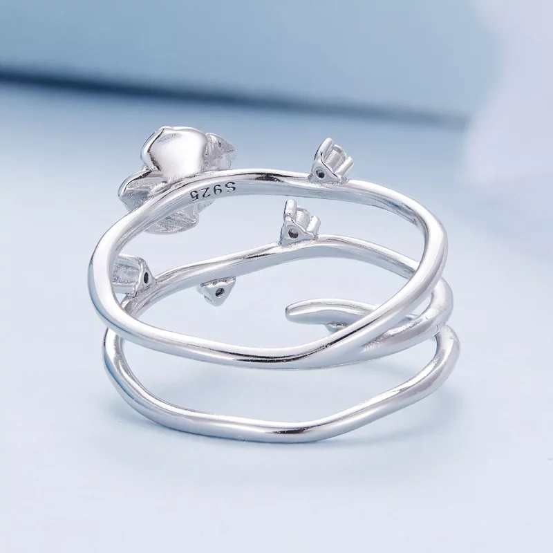 (afbeelding voor) Pandora Stijl Gepersonaliseerde Veelzijdige Rozenrank Ring - BSR404 - Bekijken 4