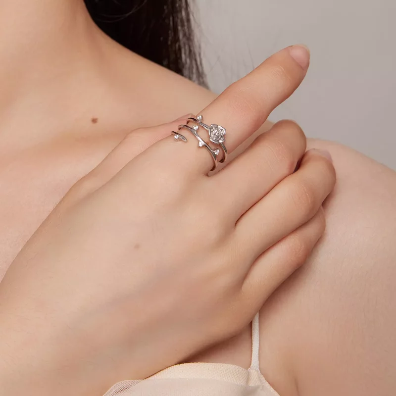 (afbeelding voor) Pandora Stijl Gepersonaliseerde Veelzijdige Rozenrank Ring - BSR404 - Bekijken 5