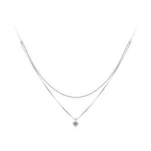 Pandora stijl Glanzende Dubbele Laag Ketting - BSN358 (afbeelding voor) Pandora stijl Glanzende Dubbele Laag Ketting - BSN358